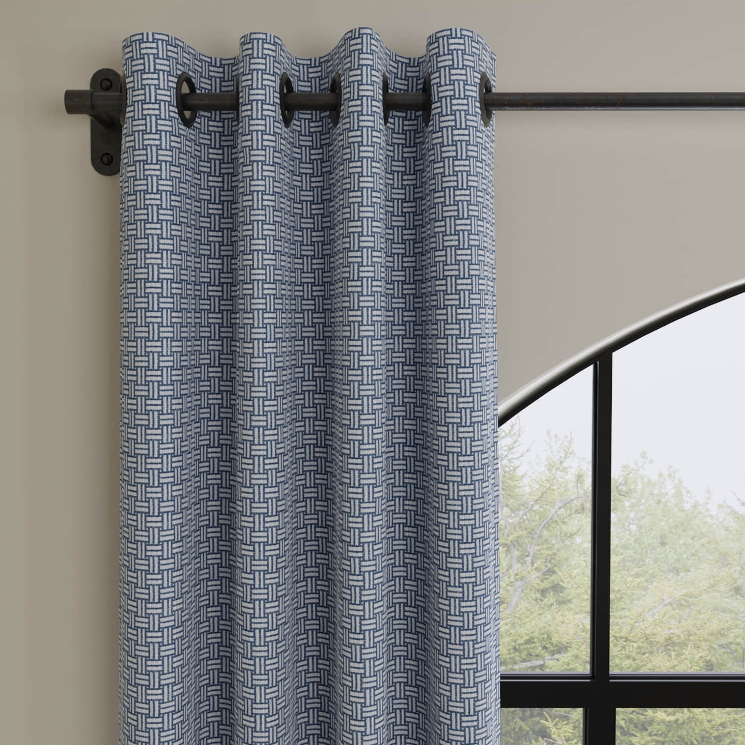 Key West Chambray made up on drapery