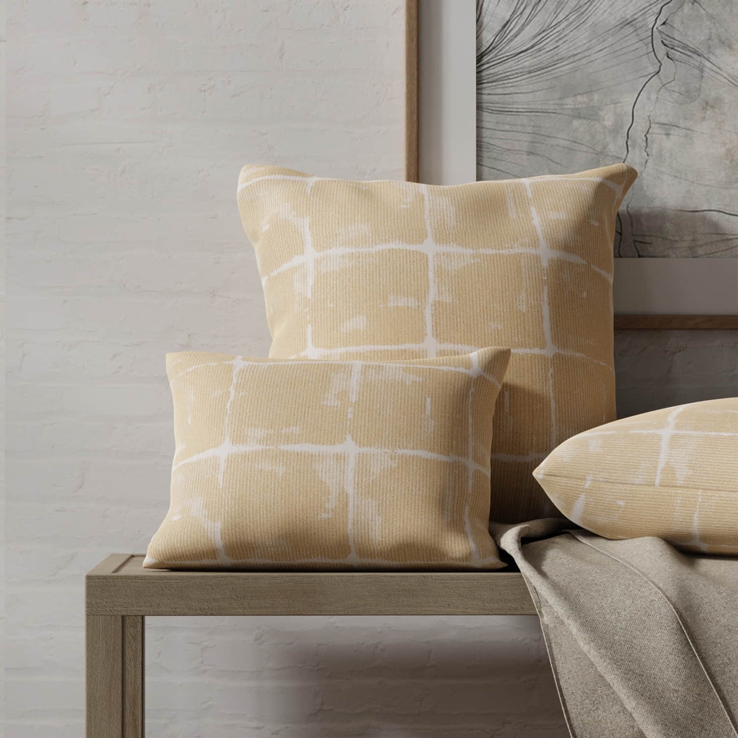 Malibu Sand Dollar made up on pillows