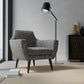Oswego Black upholstered on a contemporary chair
