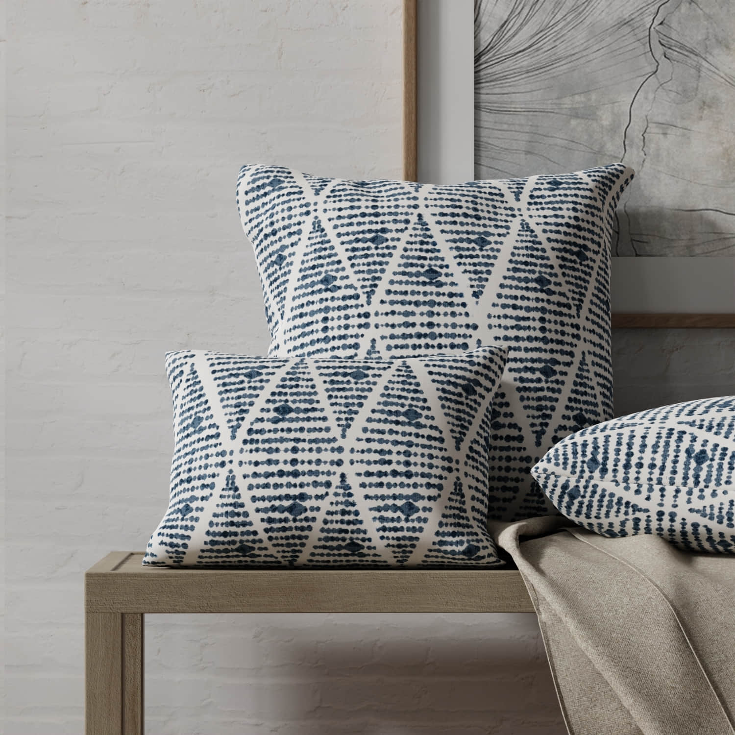 Stein Oxford made up on pillows