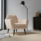 Wilkie Peach upholstered on a contemporary chair